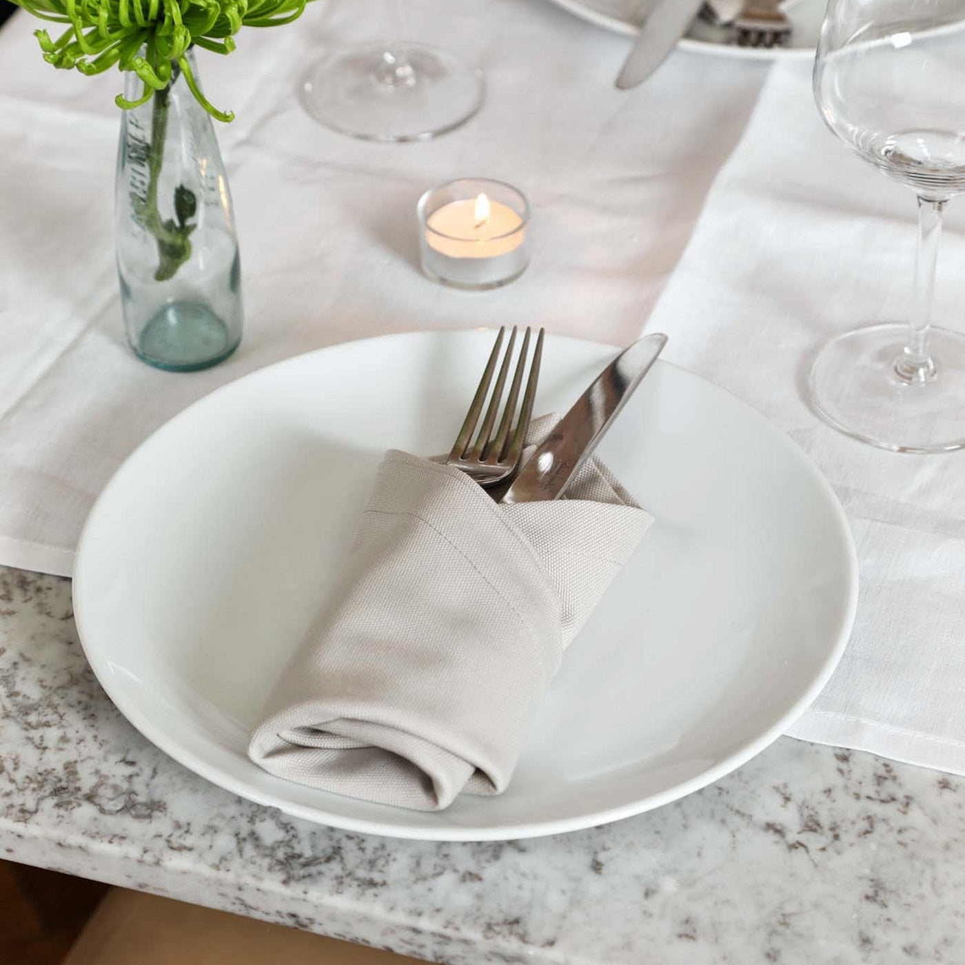 Mikado Napkins & Table Linen Collection - Grey or White