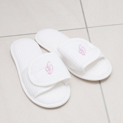 Tivoli Monogrammed Wrap Over Slippers with One Letter