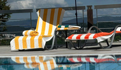 How to add poolside glamour with luxury bath robes, towels & flip flops