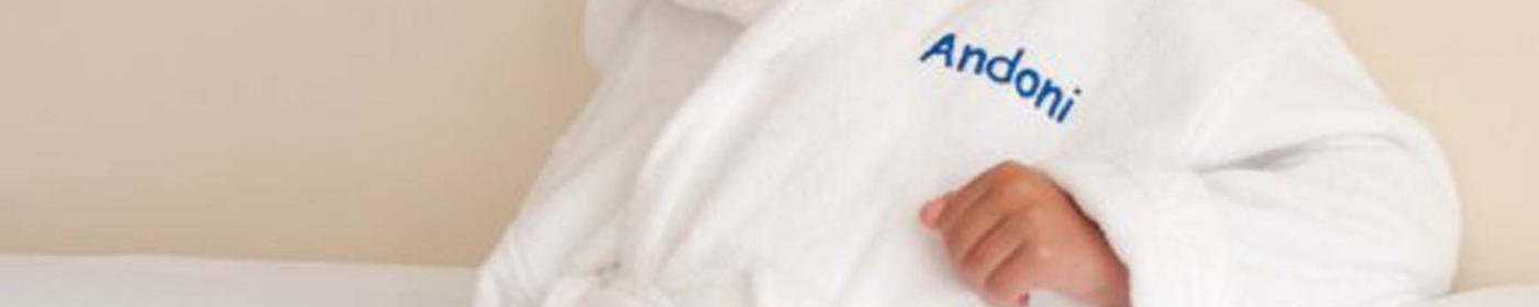 Luxury Childrens Embroidered Personalised Childrens Dressing Gowns, Bath Robes  - The Fine Cotton Company