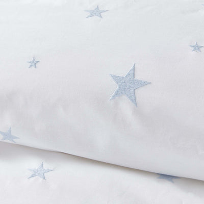 Scattered Stars White and Blue Organic Cotton Pillowcases