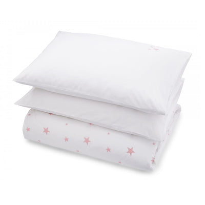 Scattered Stars White and Pink Organic Cotton Duvet Cover