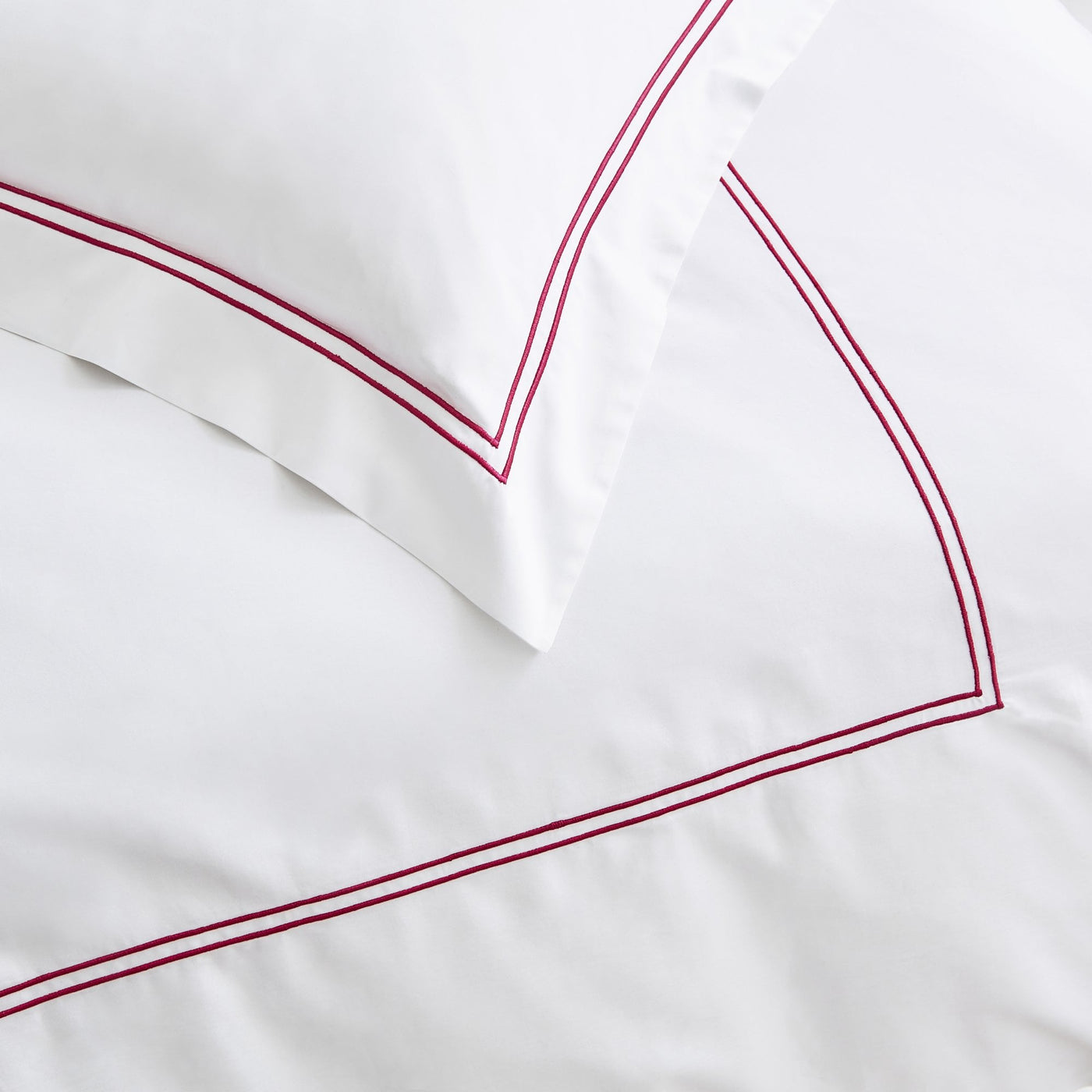 Lexington 300TC Sateen Fuchsia Pink Two Line Pillowcase