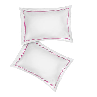 Lexington 300TC Sateen Fuchsia Pink Two Line Pillowcase