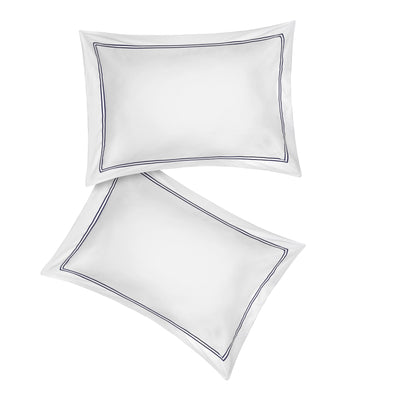 Lexington 300TC Sateen Navy & White Pillowcase