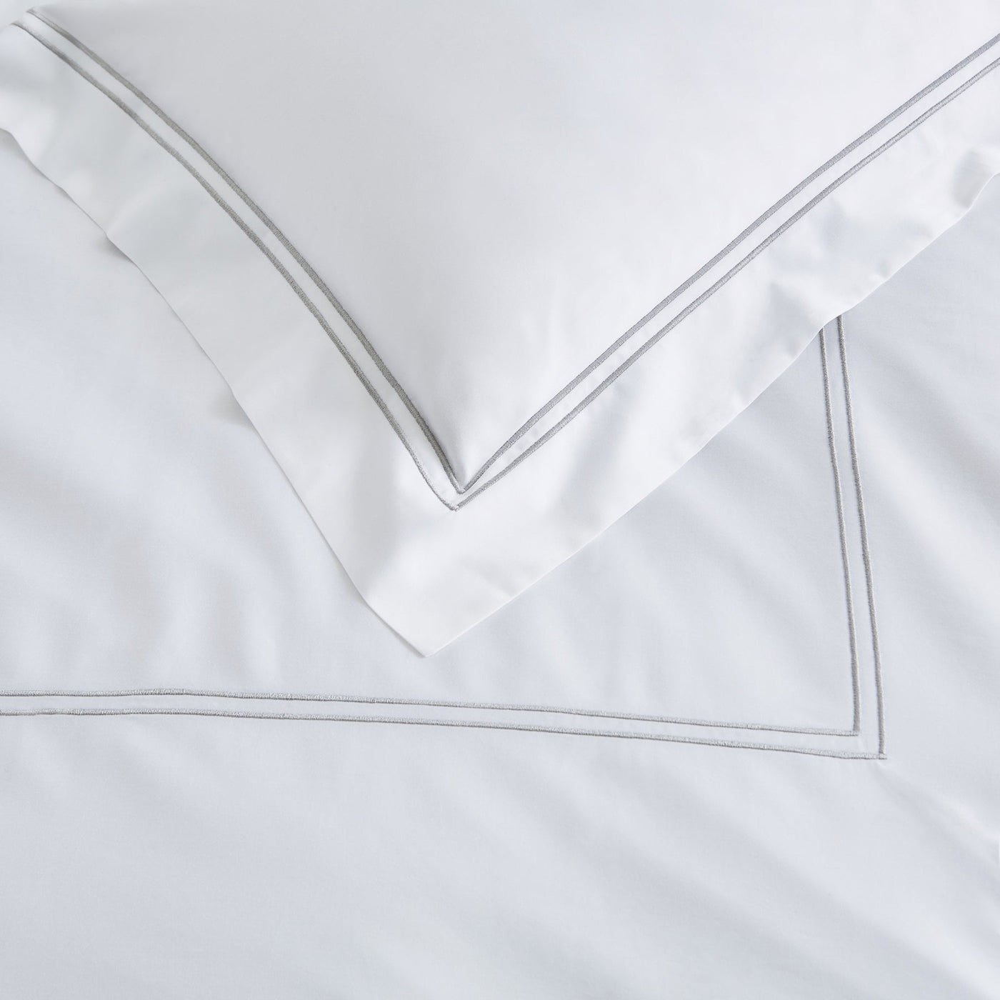 Lexington 300TC Sateen Silver Grey Two Line Pillowcase