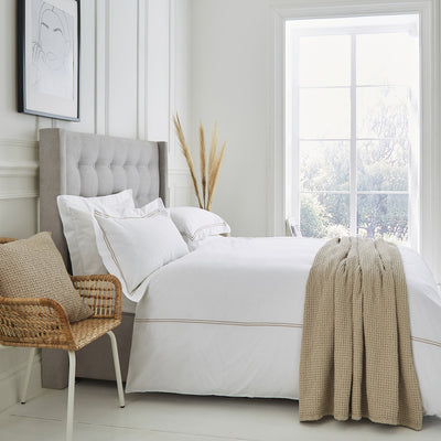 Lexington 300TC Sateen Latte Two Line Pillowcase