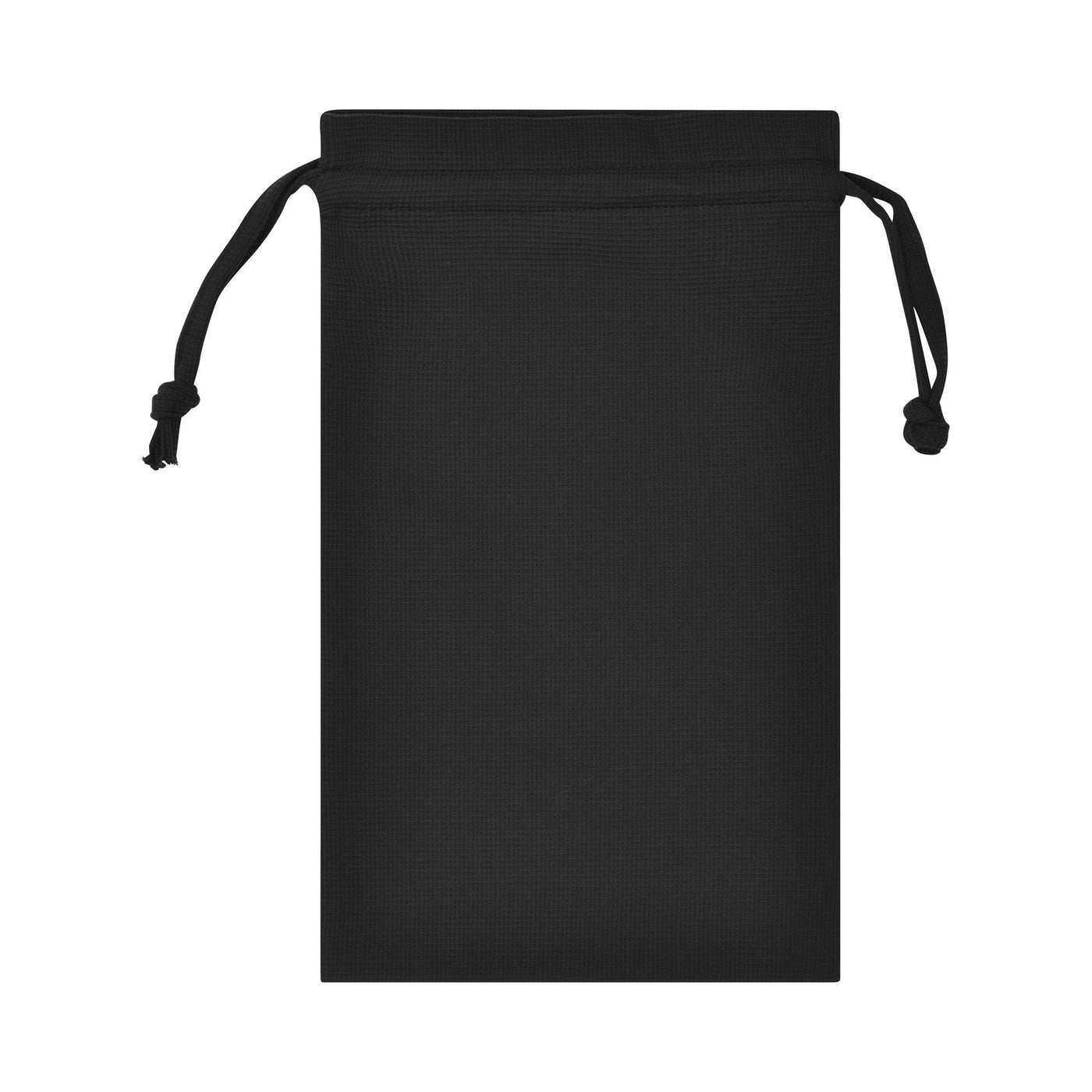 Milan Luxury Waffle Plain Drawstring Bag Collection in Black