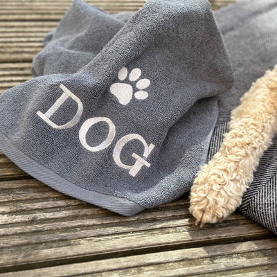 Paw Embroidered Light Weight Towel Collection - for dogs and cats