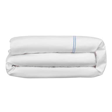 Lexington 300TC Organic Cotton Sateen Pale Blue Two Line Oxford Pillowcase