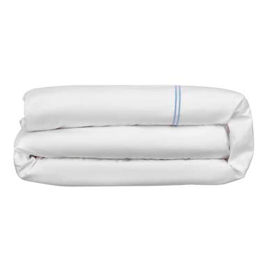 Lexington 300TC Organic Cotton Sateen Pale Blue Two Line Oxford Pillowcase