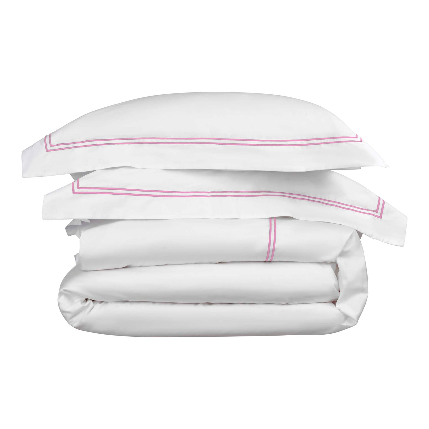 Lexington 300TC Organic Cotton Sateen Pink Two Line Oxford Pillowcase