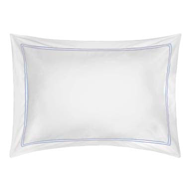 Lexington 300TC Organic Cotton Sateen Pale Blue Two Line Oxford Pillowcase