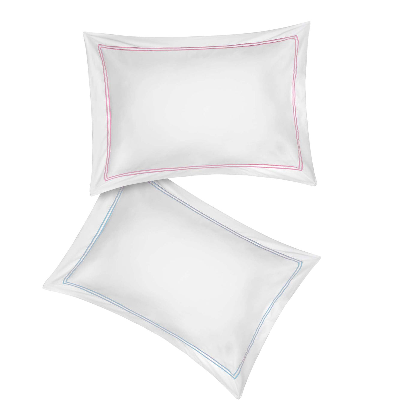 Lexington 300TC Organic Cotton Sateen Pink Two Line Oxford Pillowcase