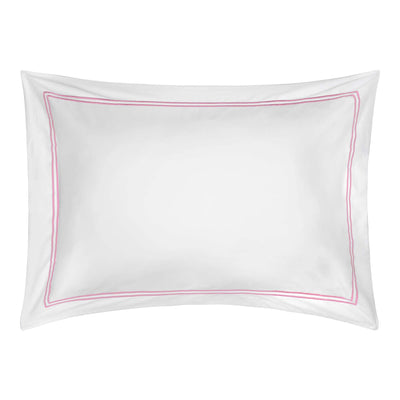 Lexington 300TC Organic Cotton Sateen Pink Two Line Oxford Pillowcase