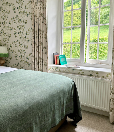 Lisbon Cotton Herringbone Blanket and Throw Forest Green