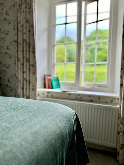 Lisbon Cotton Herringbone Blanket and Throw Forest Green