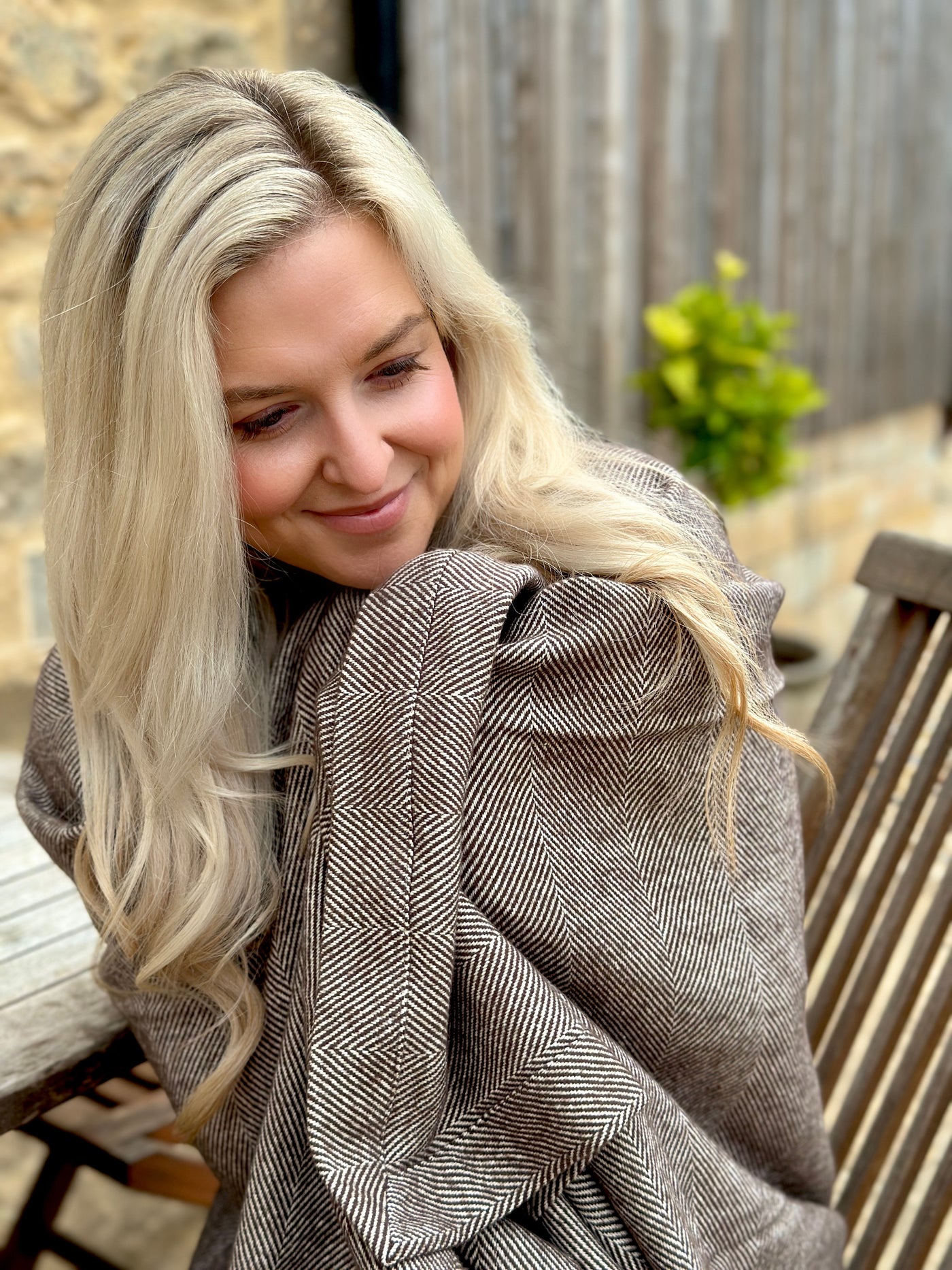 Lisbon Cotton Herringbone Blanket and Throw Scots Pine