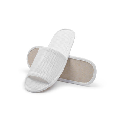 Lyndhurst Eco Friendly, Biodegradable, Plastic Free Waffle Open Toe Slippers Green and White