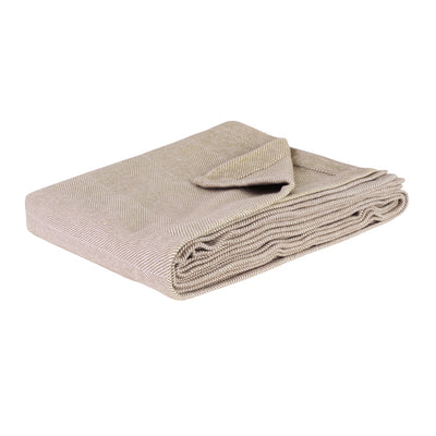 Lisbon Cotton Herringbone Blanket and Throw - Blanket Stitch Finish