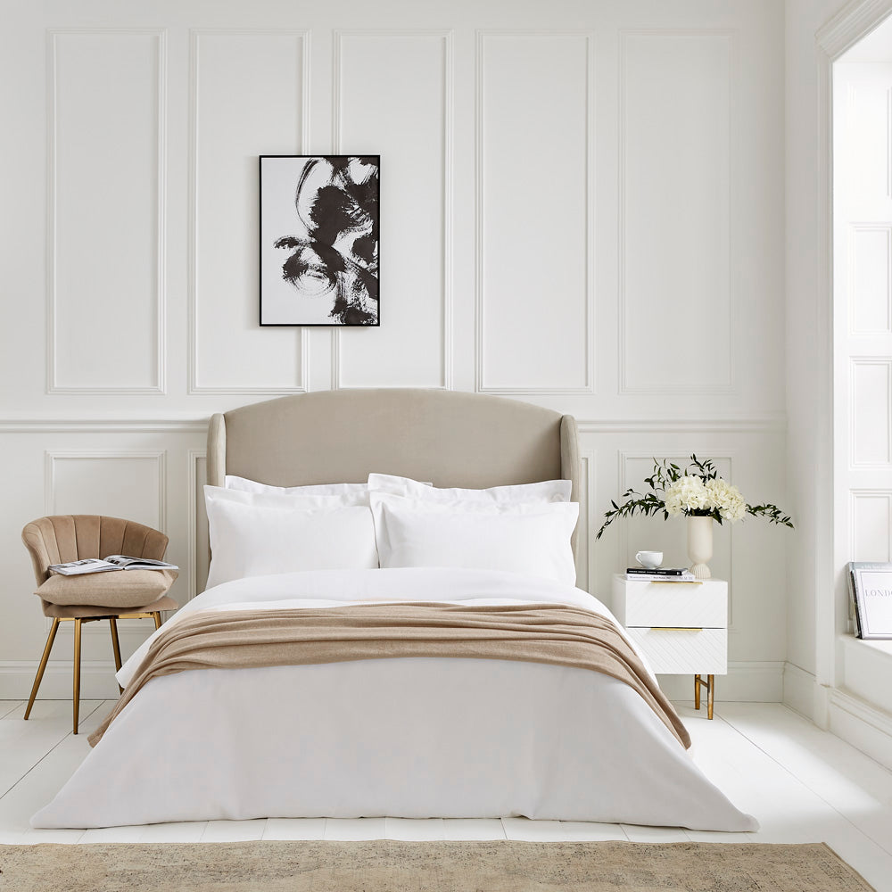 Lisbon Cotton Herringbone Blanket and Throw Mushroom