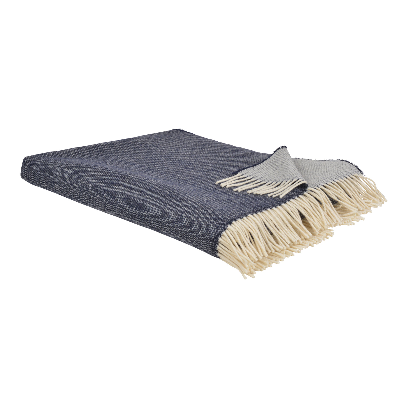 Manhattan Supersoft Merino Lambswool Throw Navy Blue