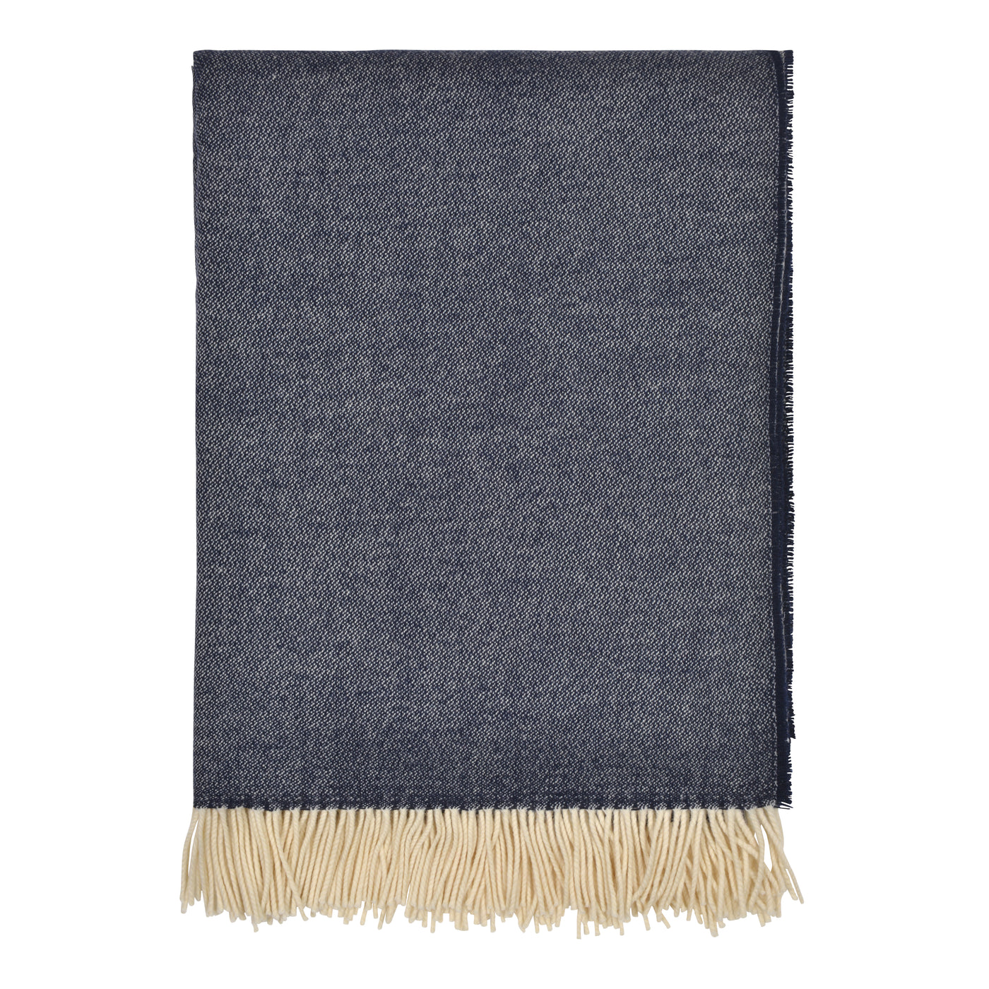 Manhattan Supersoft Merino Lambswool Throw Navy Blue