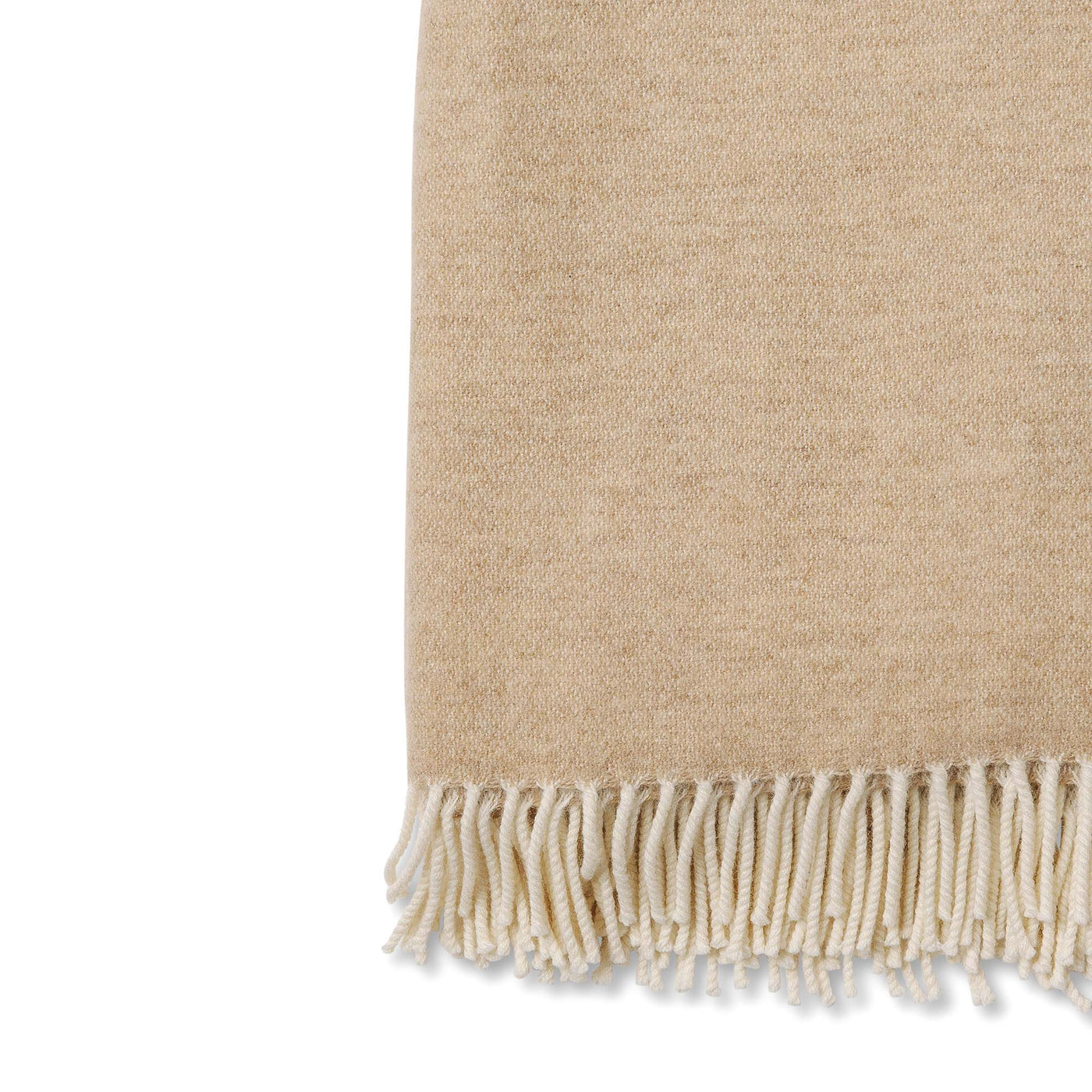 Manhattan Supersoft Merino Lambswool Throw Latte with Ivory