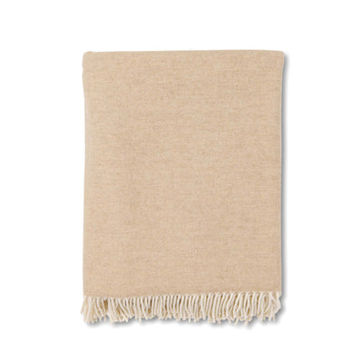 Manhattan Supersoft Merino Lambswool Throw Latte with Ivory
