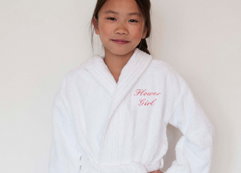 white christmas dresses Personalised White Hooded Kids Dressing Gown – Keedd main image 1