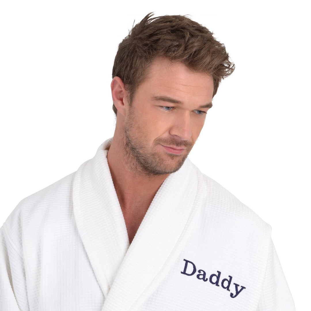 Embroidered Palermo Monogrammed Personalised Waffle Dressing Gown The Fine Cotton Company Embroidered Palermo Monogrammed Personalised Waffle Dressing Gown The Fine Cotton Company