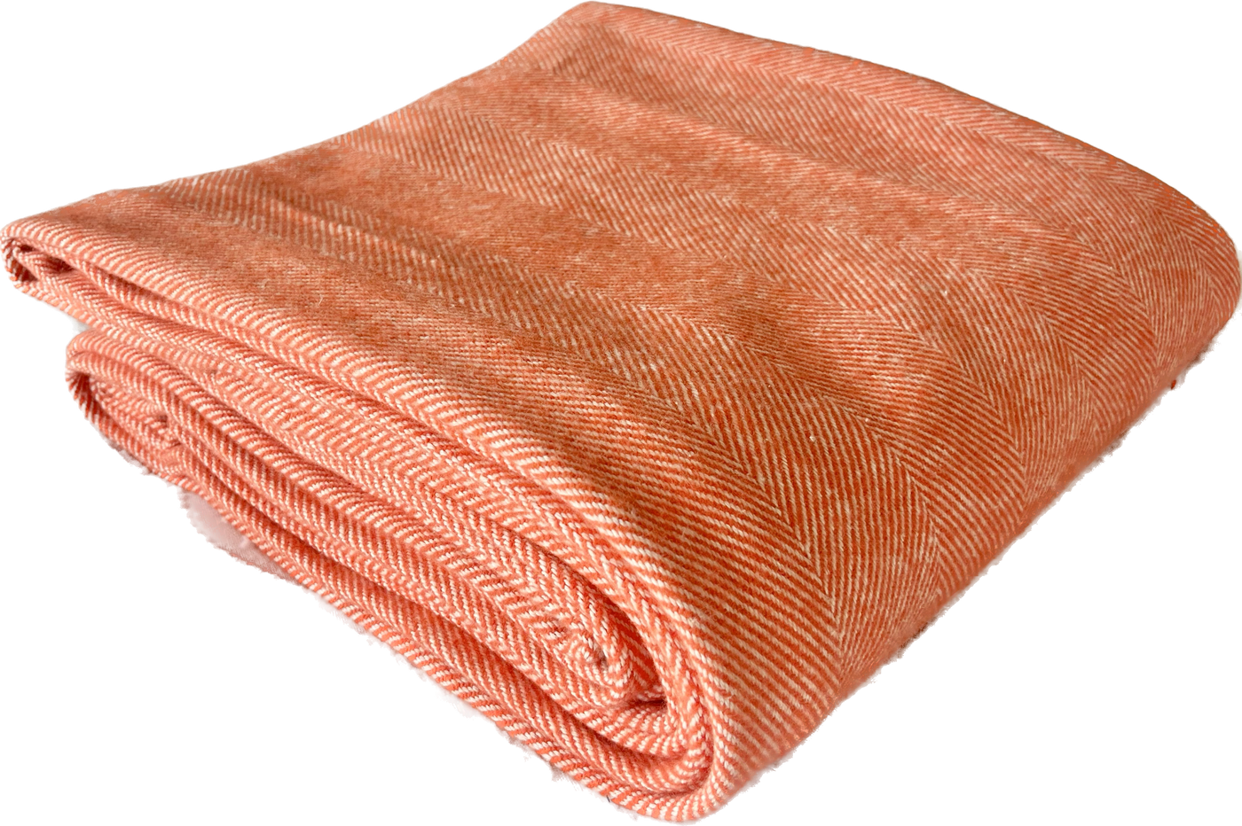 Lisbon Cotton Herringbone Blanket and Throw Orange