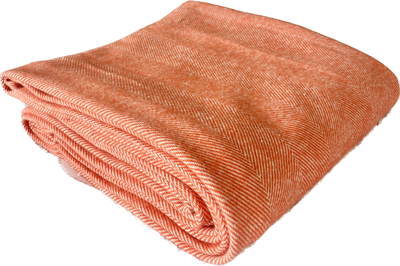 Lisbon Cotton Herringbone Blanket and Throw Orange