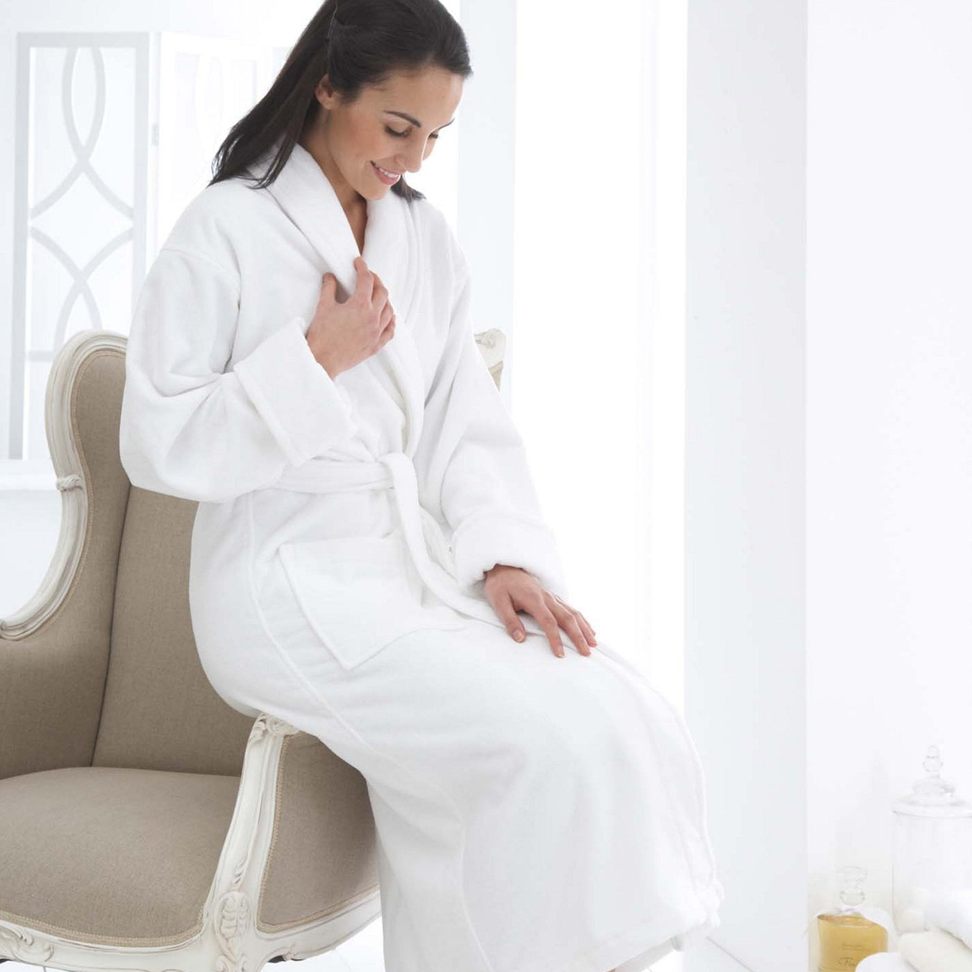 Luxury Towelling Bathrobe - 100% Cotton Spa Robe – Allure Bath Fashions