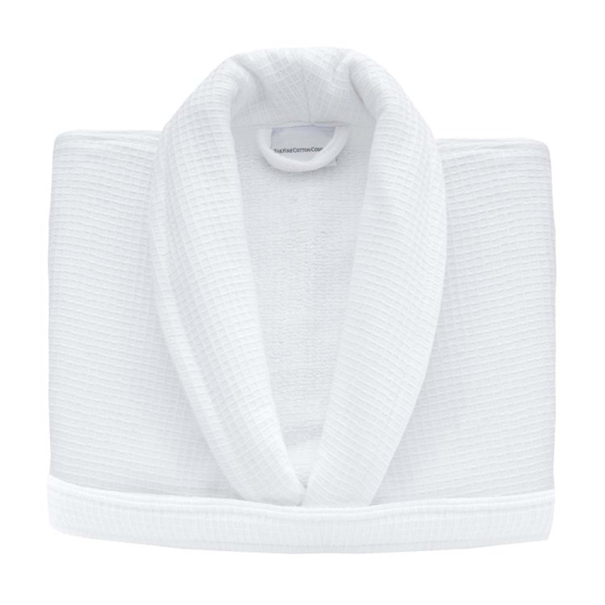 White Palermo cotton waffle lined dressing gown
