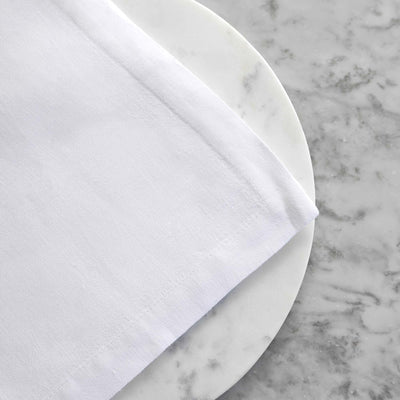 Montecarlo White Cotton Sateen Table Linen Collection
