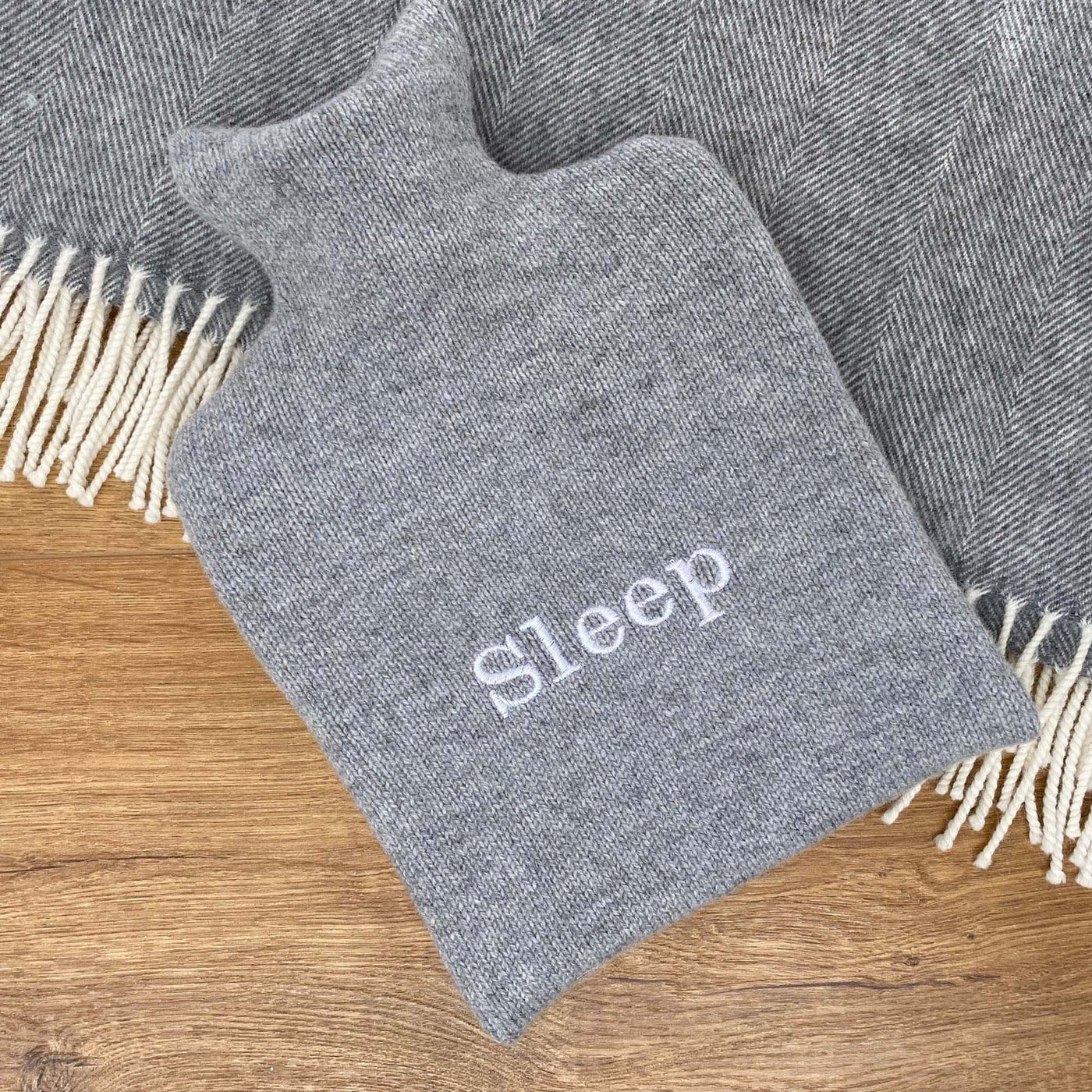 Sleep Embroidered Silver Hot Water Bottle Collection