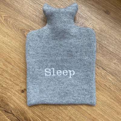 Sleep Embroidered Silver Hot Water Bottle Collection