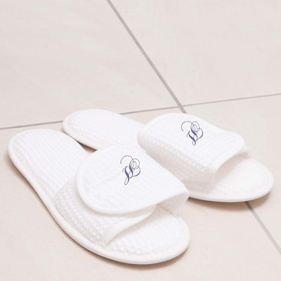 Royal Initial Monogrammed Wrap Over Slippers