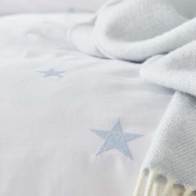 Scattered Stars White and Blue Organic Cotton Bed Linen