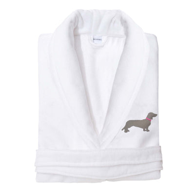 Dog Motif Embroidered Bath Robe