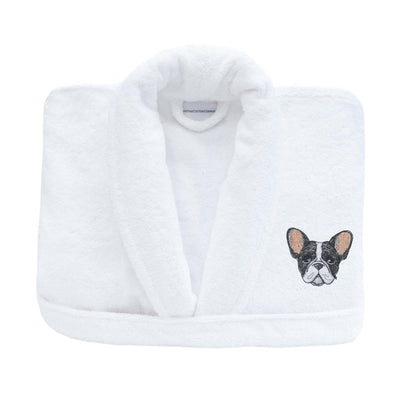 Dog Motif Embroidered Bath Robe