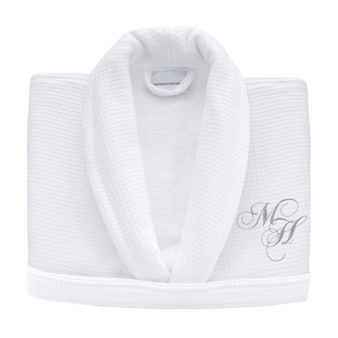 Royal Monogrammed Cotton Waffle Lined Dressing Gown White The Fine Cotton Company Royal Monogrammed Cotton Waffle Lined Dressing Gown White The Fine Cotton Company