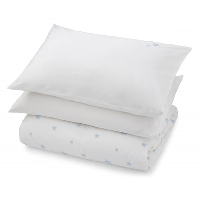 Scattered Stars White and Blue Organic Cotton Bed Linen