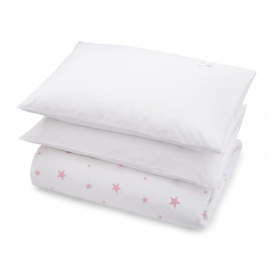 Scattered Stars White and Pink Organic Cotton Bedding