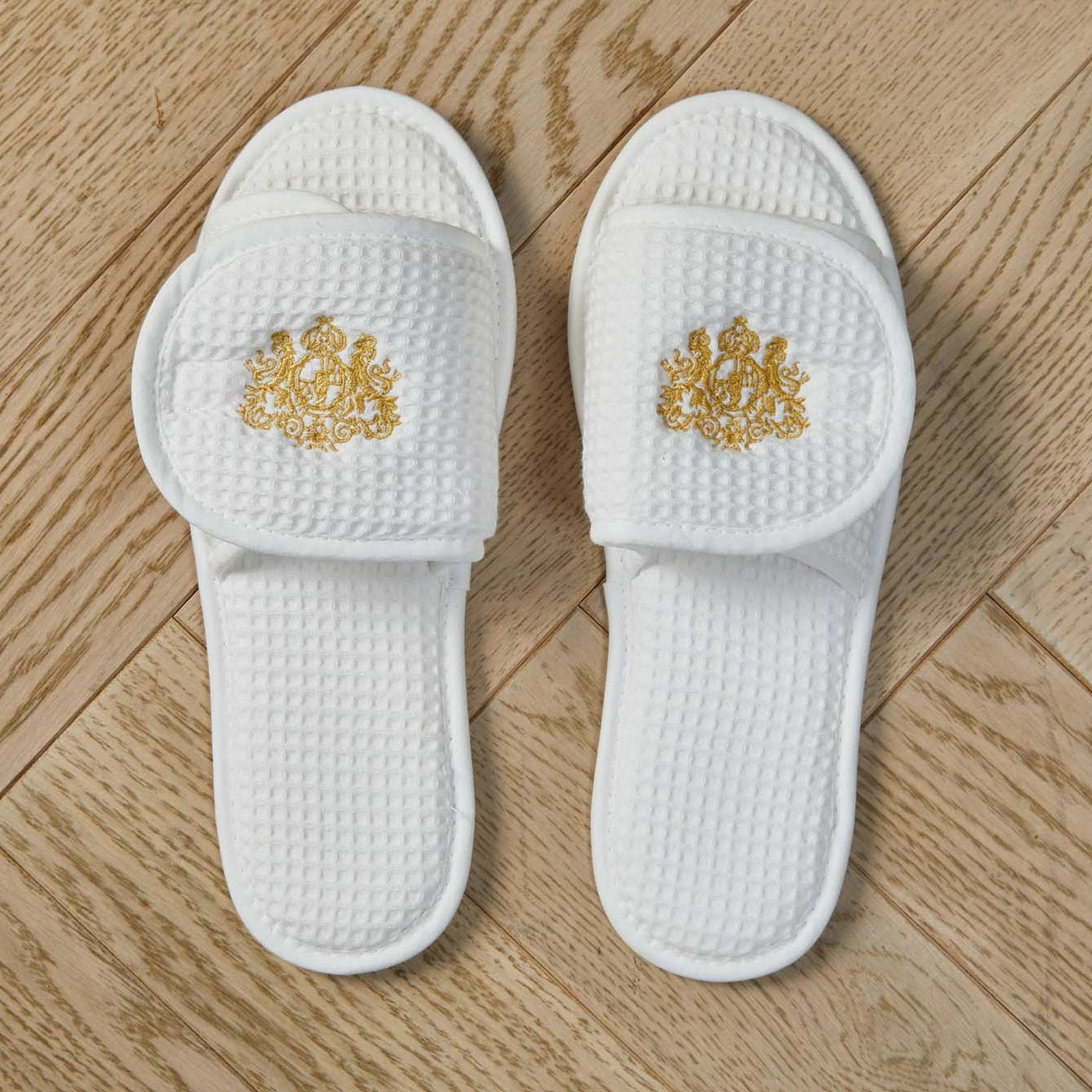 Crest Embroidered Tivoli Wrap Over Slippers