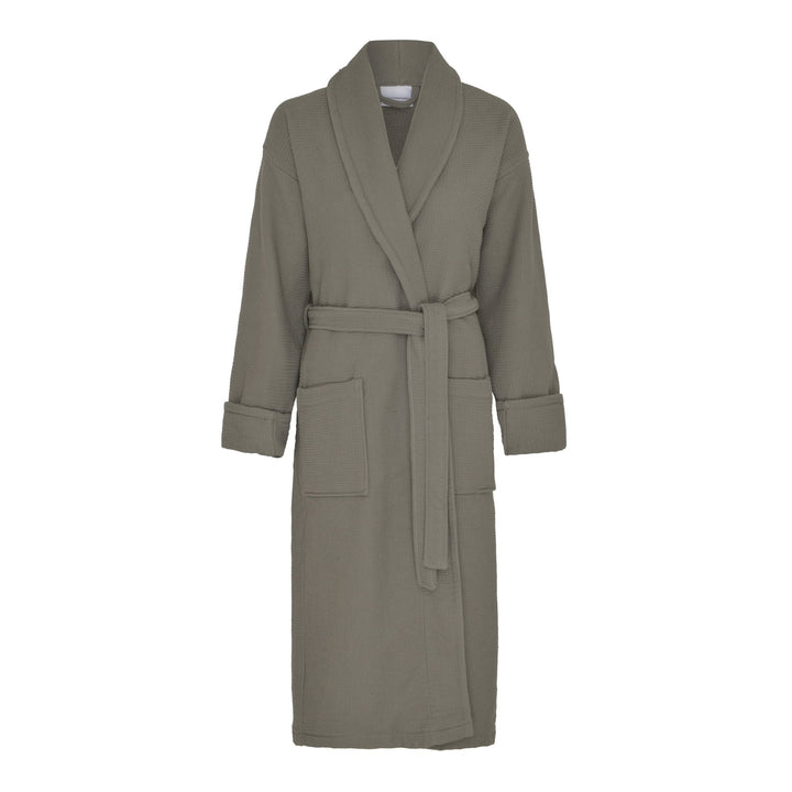 grey cotton waffle dressing gown 100% Cotton Lightweight Waffle Dressing Gown