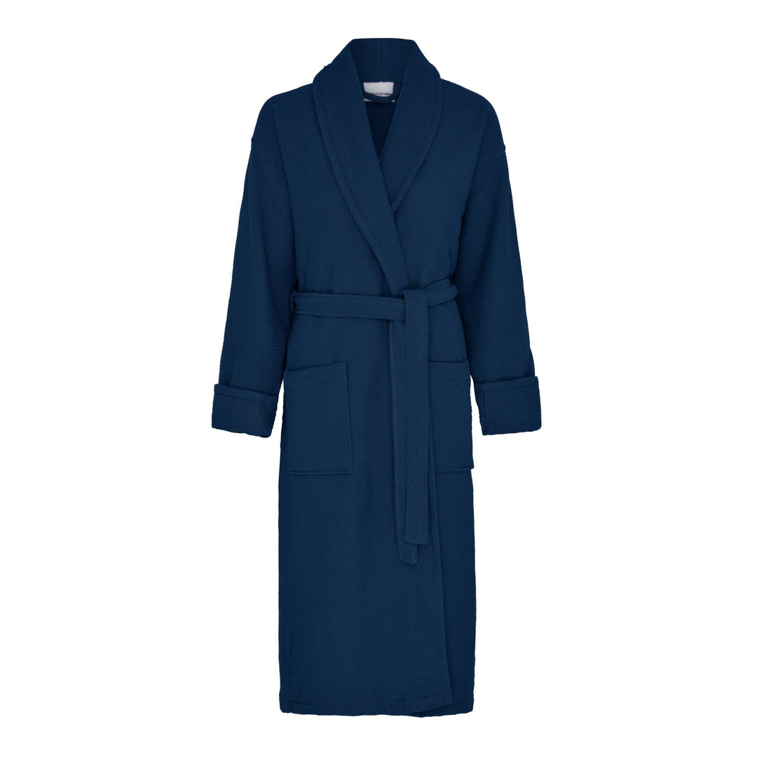 white christmas dresses Men's Navy Waffle Dressing Gown | Luxury Cotton Bathrobe