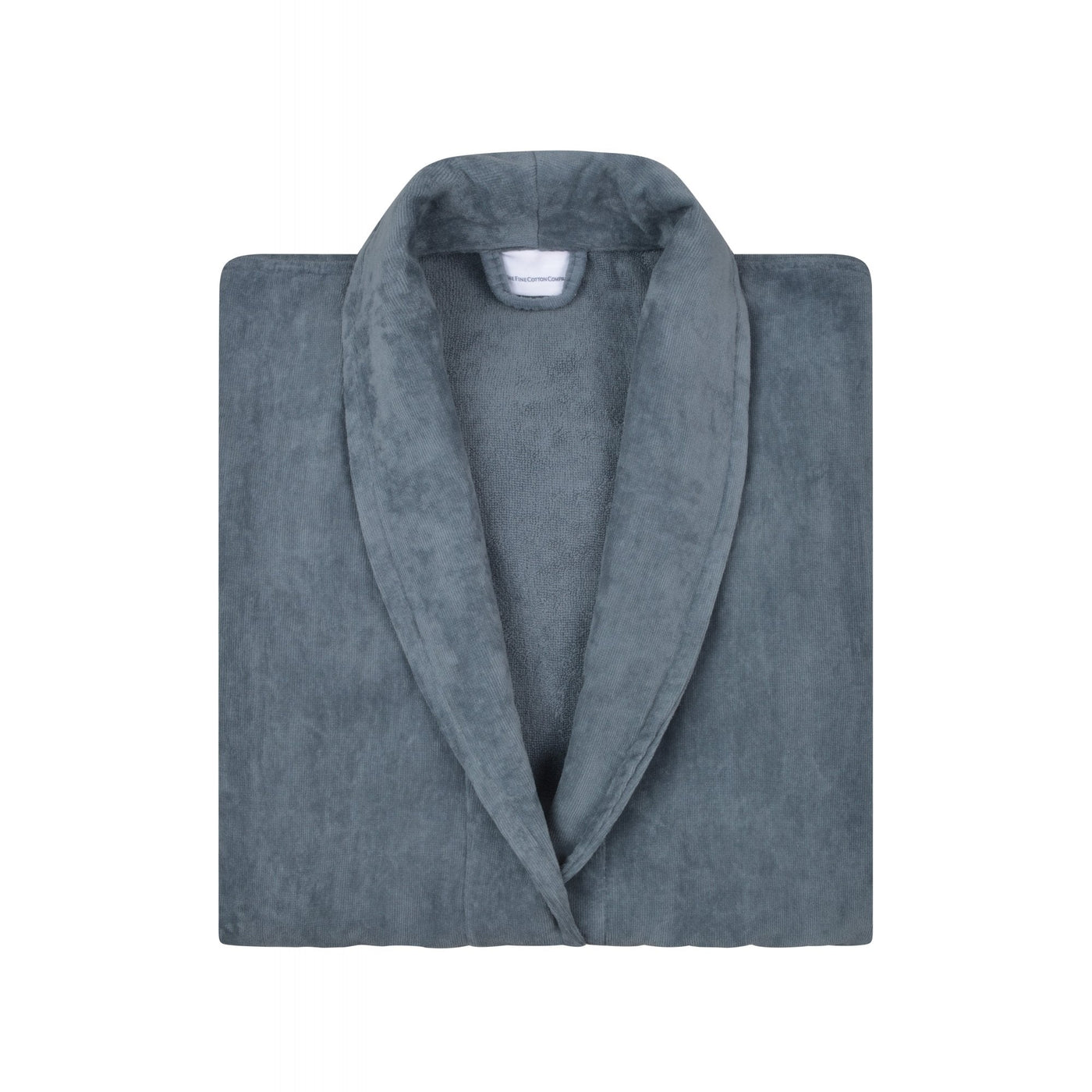 Ravenna Dark Grey Cotton Velour Unisex Dressing Gown with Towelling Lining