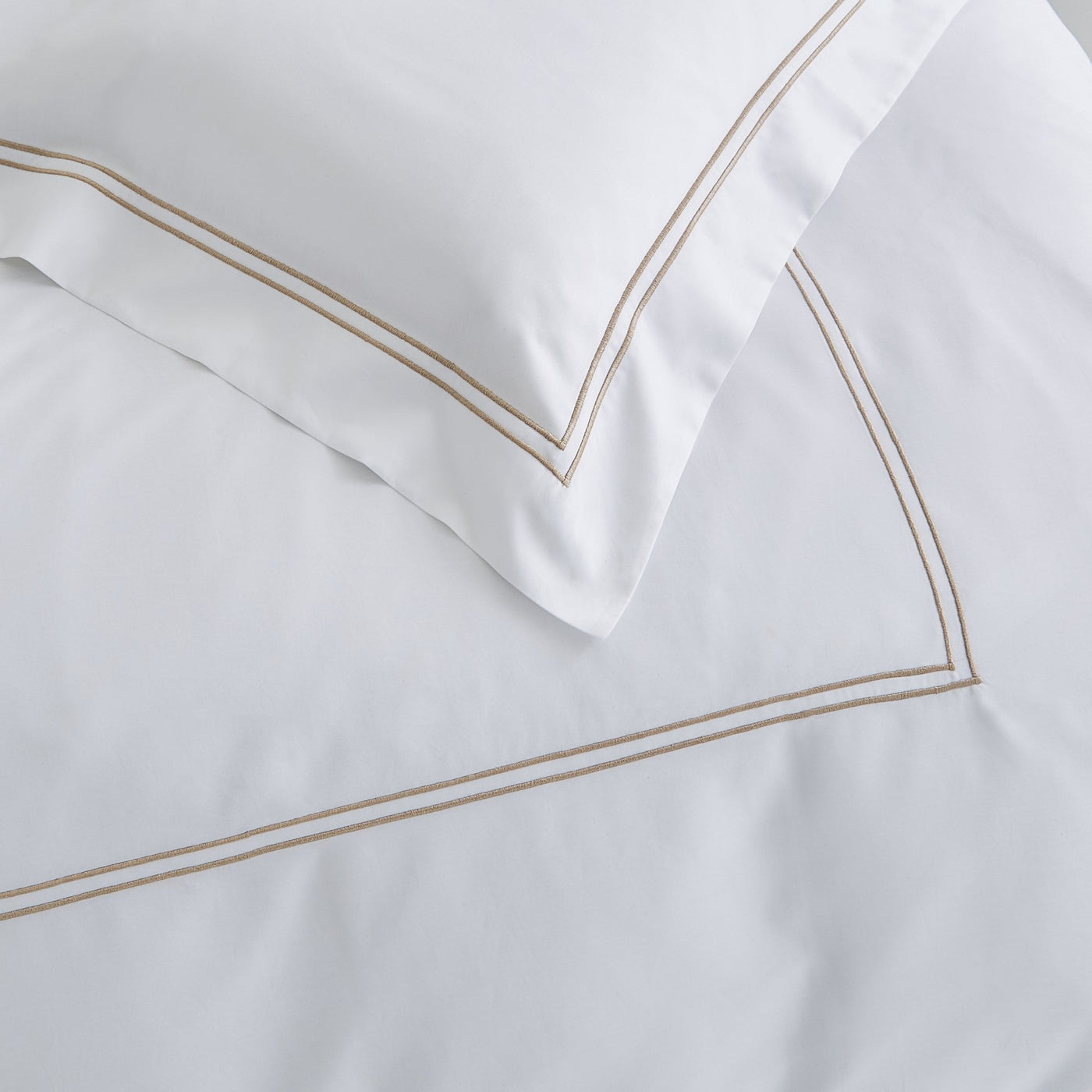 Lexington 300TC Sateen Latte Two Line Duvet Cover